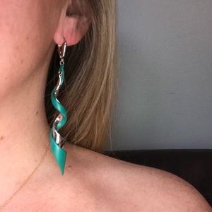 Eddie Borgo patina/Silver Spiral drop earrings
